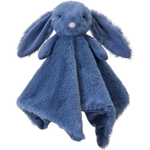 Apricot Lamb Stuffed Animals Navy Blue Bunny Rabbit Security Blanket Infant Nursery Character Blanket Luxury Snuggler Plush Baby Lovey(Navy Blue Bunny)