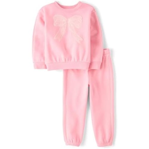 The Children's Place Baby Girls' And Toddler Long Sleeve Active Shirt and Pant, 2 Piece Outfit