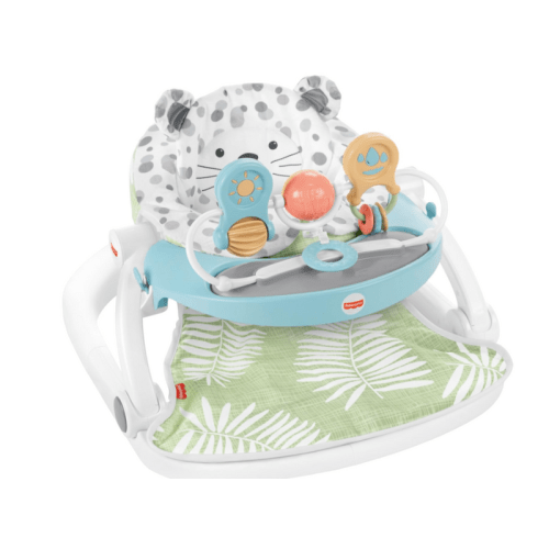 Fisher Price Premium Sit-Me-Up Floor Seat with Toy Tray, Snow Leopard