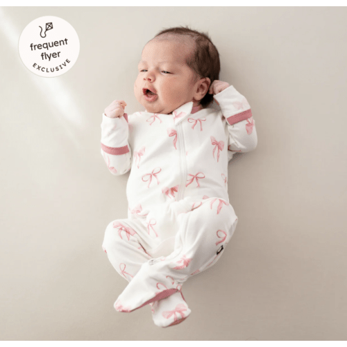 Zippered Footie in Bow