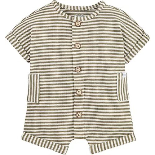 Mud Pie baby-boys Mud Pie Children's Green Stripe Waffle Romper