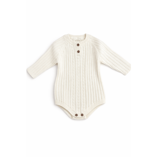 Organic Cotton Cable Knit Romper - Neutral Oat – Sprout & Fawn