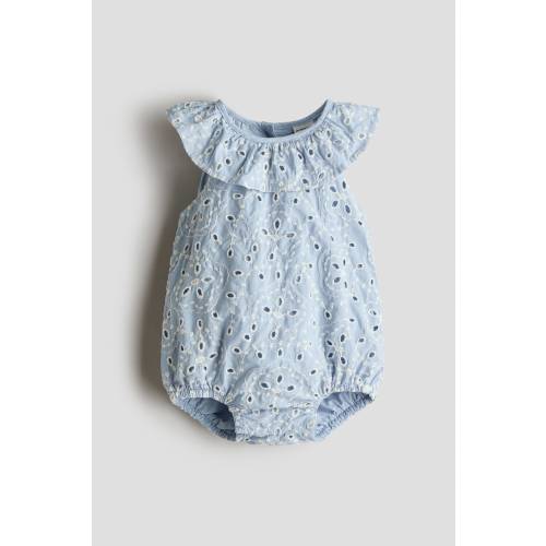 EYELET-EMBROIDERED ROMPER SUIT