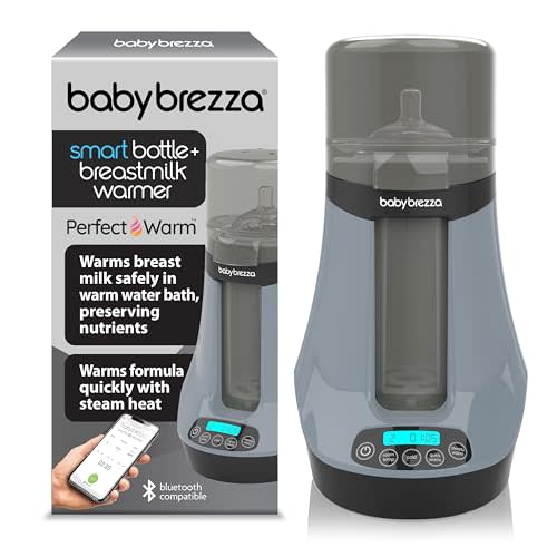 Baby Brezza Smart Baby Bottle Warmer, Breastmilk Warmer + Defroster – Free App - Different Temperatures for Breastmilk + Formula - Universal Fit for All Bottles + Milk Bags - Calentador de Biberones