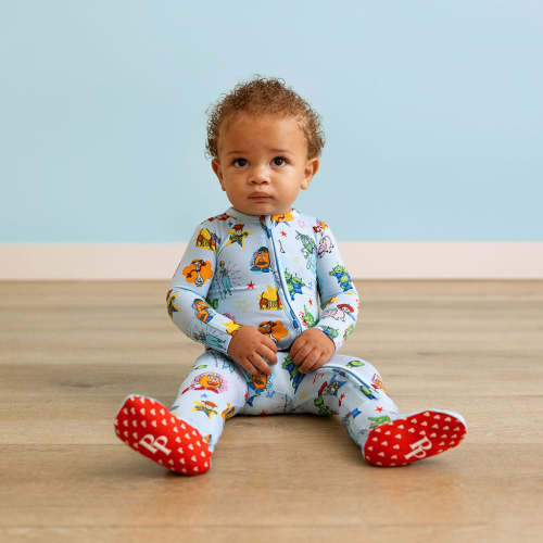 Character Blue Long Sleeve Disney Toy Story Time Footie Zippered One Piece | Posh Peanut®