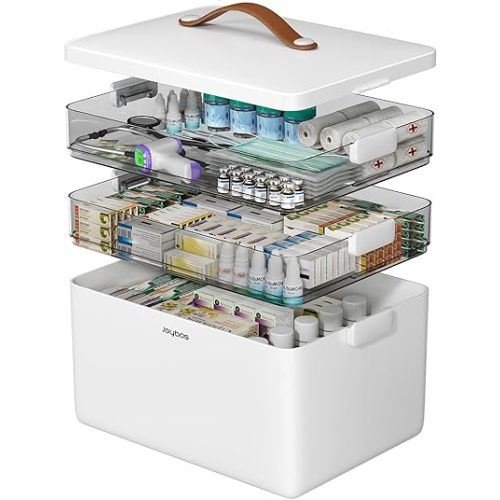 CTIME 3-Tier Medicine Organizer - Portable Medicine Cabinet with Handle