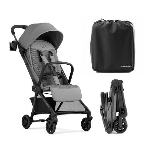 Mompush, Nexis Carbon Travel Stroller, Compact, Gray
