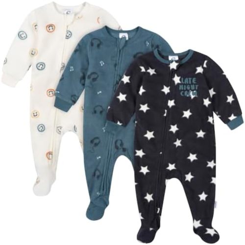 Gerber Baby Boys 3-Pack Fleece Footed Pajamas