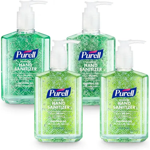 PURELL Advanced Hand Sanitizer Soothing Gel, Fresh Scent, 8 fl oz Pump Bottle (Pack of 4), 9674-06-ECDECO