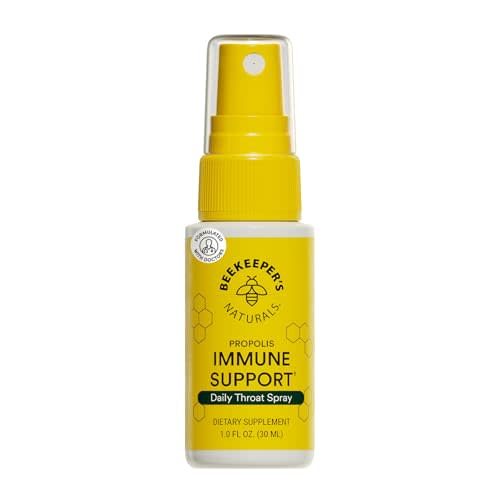 Propolis Throat Spray by Beekeeper's Naturals - 95% Bee Propolis Extract, Natural Immune Support & Sore Throat Relief - Antioxidants, Keto, Paleo, Gluten-Free (1.0 oz)(Pack of 1)