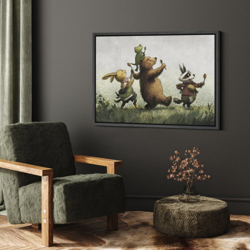 IDEA4WALL Whimsical Animal Parade Canvas Print Wall Art - Cute Forest Friends Illustration Decor for Kids' Room or Nursery | Wayfair