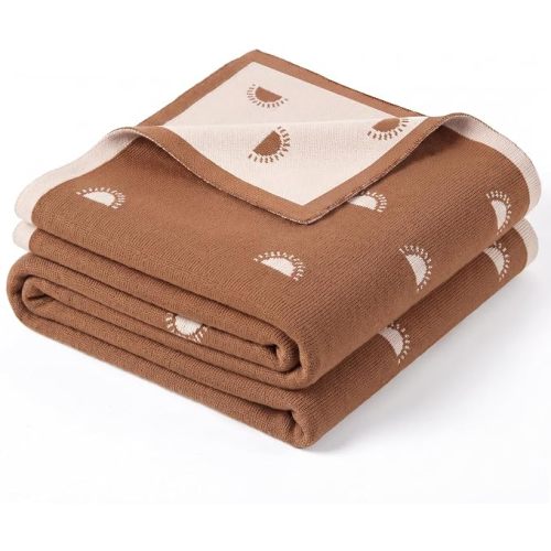 lulumoon Baby Blanket Cotton Knit: Stretchy for Newborn Receiving Swaddle