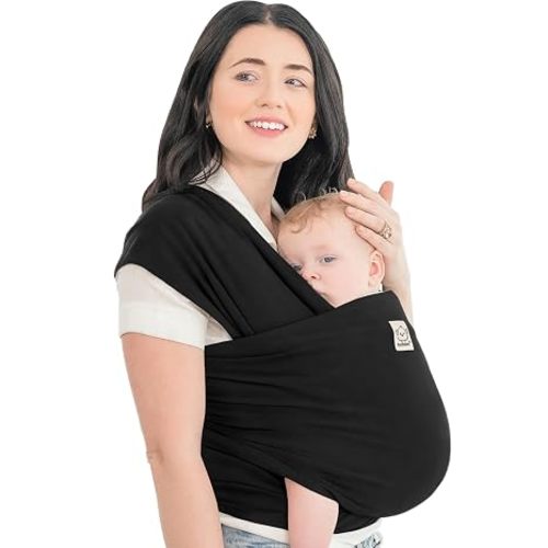 KeaBabies Baby Wrap Carrier, All in 1 Original Baby Carrier, Trendy Black