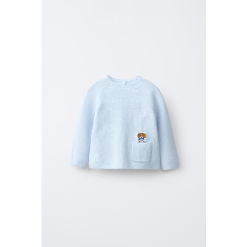 DOG PATCH KNIT JUMPER - Light blue | ZARA United States
