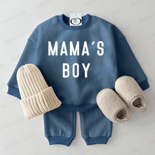 MAMA'S BOY Baby Sweatshirt 2-piece Blue Set