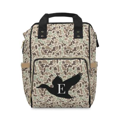 Personalized Camo Diaper Backpack | Duck Hunting Baby Bag | Custom Initial Diaper Bag | Baby Shower Gift