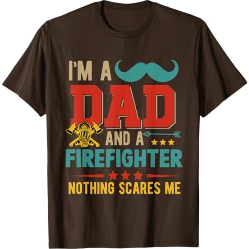Vintage I'm A Dad And A Firefighter Nothing Scares Me Family T-Shirt