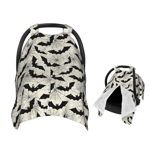 Black Bat Baby Car Seat Canopy Nursing Cover for Newborn Car Seat Breastfeeding Covers Blanket Newborn Shower Gift