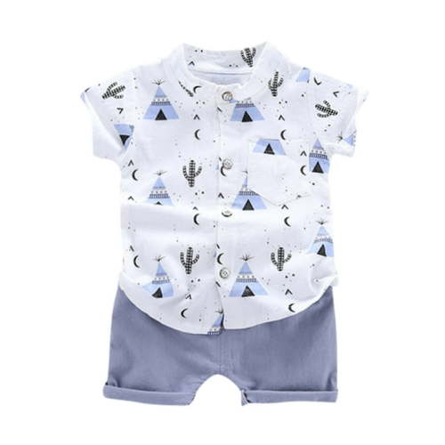 Fesfesfes 1-4Years Infant Baby Boys Clothes Set Cartoon T-shirt Tops+Shorts Summer Outfits