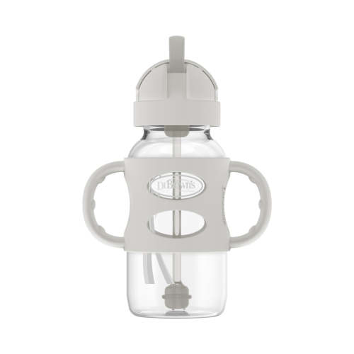 Dr. Brown's Milestones Wide-Neck Sippy Straw Bottle with Silicone Hand