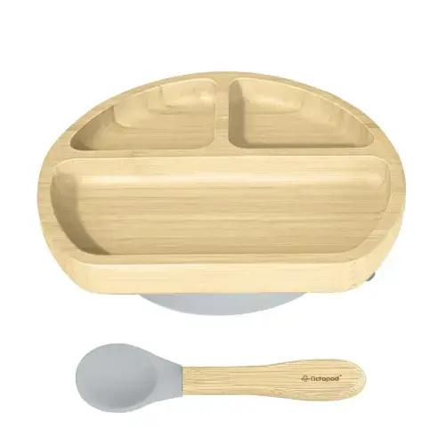 Kids Plates - Bamboo Suction Plate (Triangle) - Octopod
