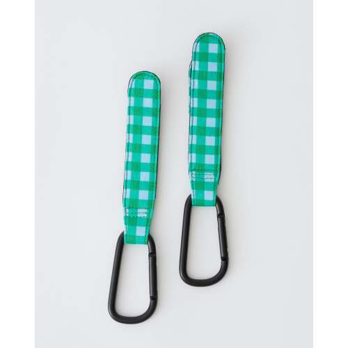 Universal Stroller Clips Bag Holders Best Stroller Hooks For Parents | Green Stripe - Storq by Kindred Bravely