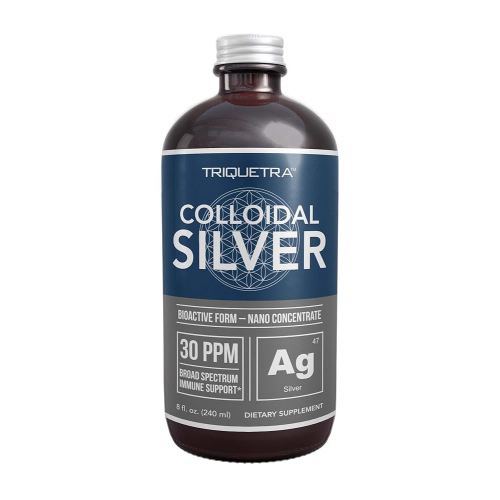Bioactive Colloidal Silver - 8 oz, Glass Bottle, Vegan, Safe Doses with Highest Effectiveness - Nano Ions, 30 PPM - Immune Support (48 Servings)
