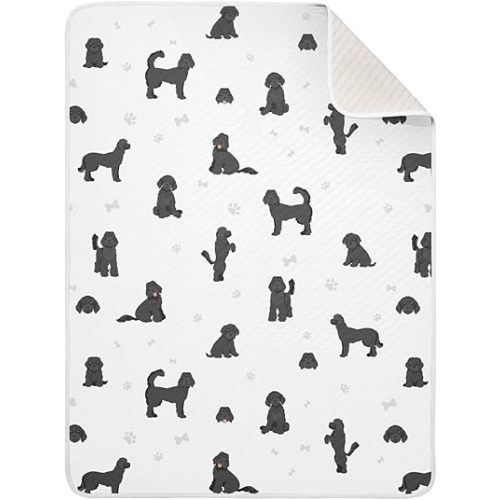 Labradoodle Black Baby Swaddle Blanket for Boys and Girls, Muslin Baby Receiving Swaddle Blanket, Soft Cotton Nursery Swaddling Blankets for Newborn Toddler Infant