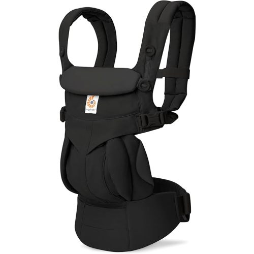 Ergobaby Omni Classic Baby Carrier for Newborn to Toddlers 0-48 Months (7-45 lbs) - 4-Position 100% Premium Cotton Baby Carrier with Ergonomic Support - Pure Black