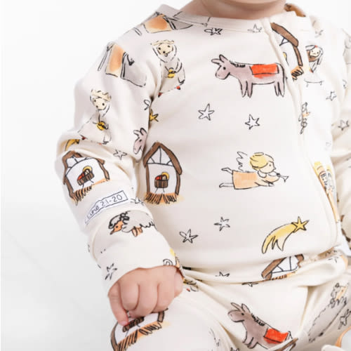Away in a Manger PJ Footless Onesie Cotton – Holy Pals
