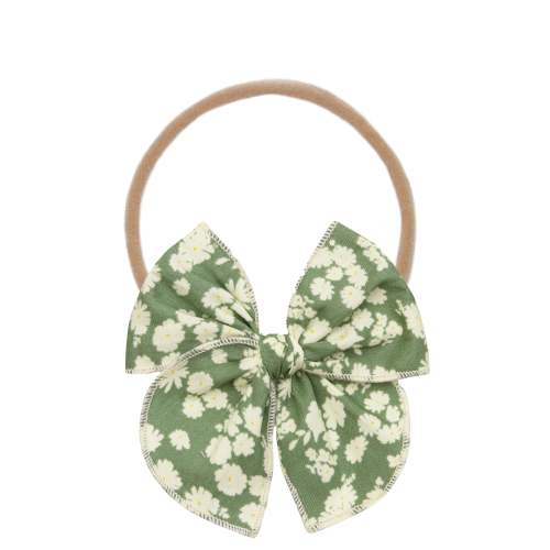 Heirloom Bow - Green Floral Headband