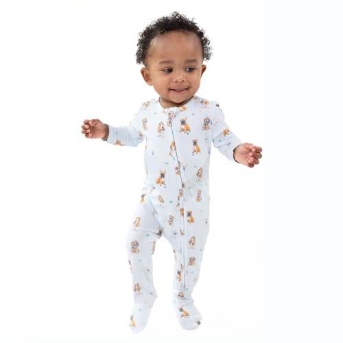 Bestie Dogs Blue - 2 Way Zipper Footie – Angel Dear