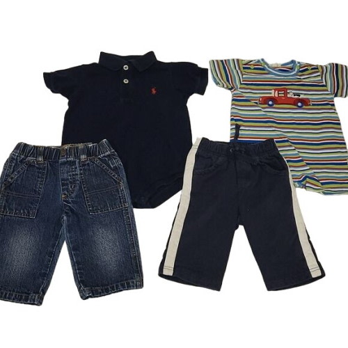 Y2K Baby 3-6 Month Clothing Bundle Piece Romper Bodysuit Jeans Pants 3M 6M Blue