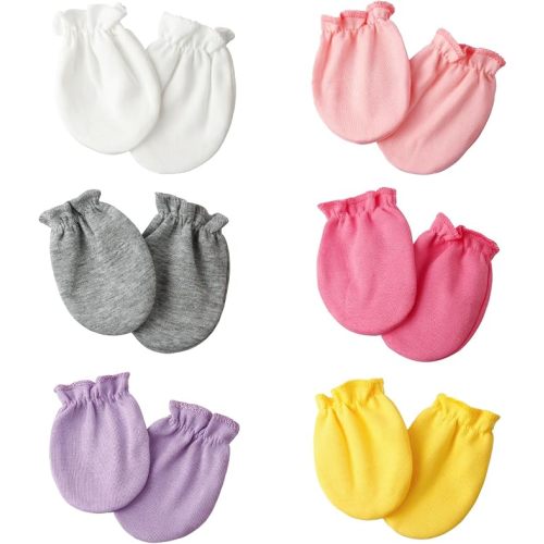 Baby Mittens 0-6 Months No Scratch 100% Cotton Gloves for Newborn Boys Girls