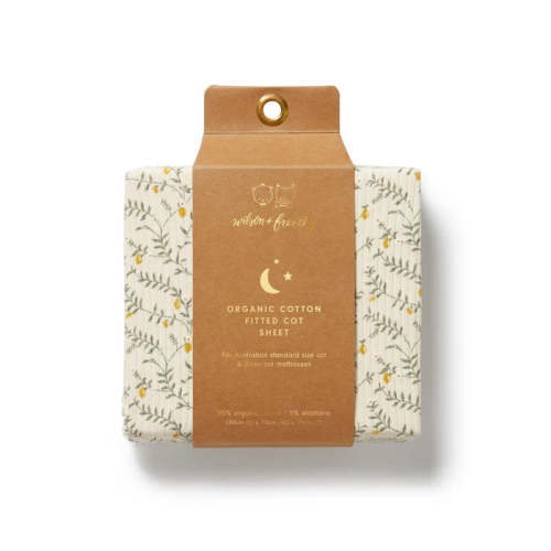Wilson + Frenchy Lemon Leaf Organic Cot Sheet