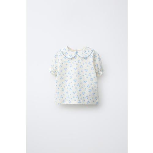 FLORAL TEXTURE T-SHIRT - Ecru | ZARA United States