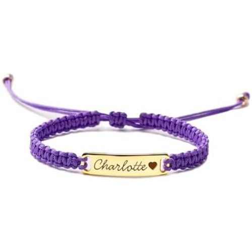 Personalized Baby Bracelet for Infant Girls Boys, Handmade Adjustable Braided Custom Name Red Bracelet, 18K Gold Plated Toddler Bracelets, Baby Gifts for First Birthday, Baptism, Graduation