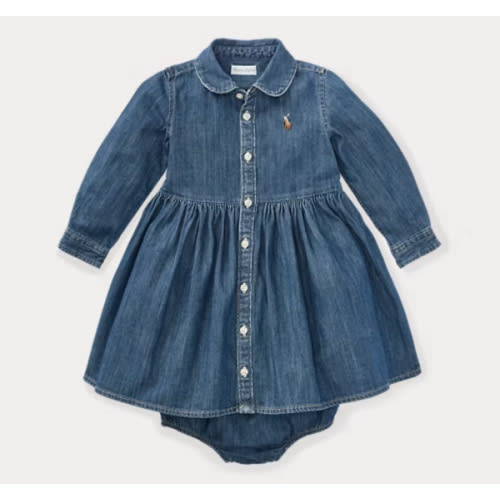 Baby Girls' Shirred Denim Shirtdress | Ralph Lauren