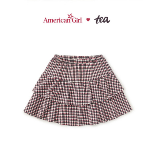 GIRL & Samantha Check & American Girl® × Tea Collection Tiered Skort & KNIT SKIRT & Tea Collection