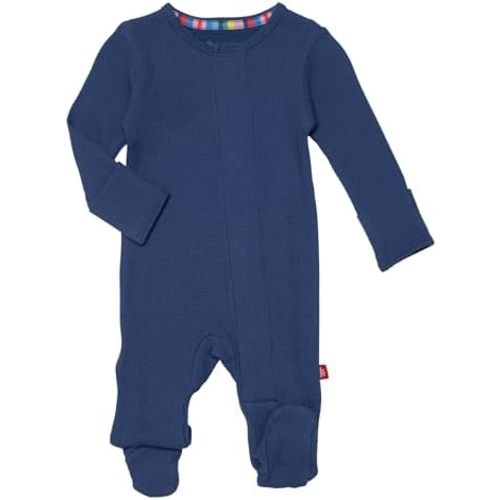 Magnetic Me Boys Modal Magnetic Baby Footie Pajamas | Silky Soft Modal Fabric | Baby Sleepers