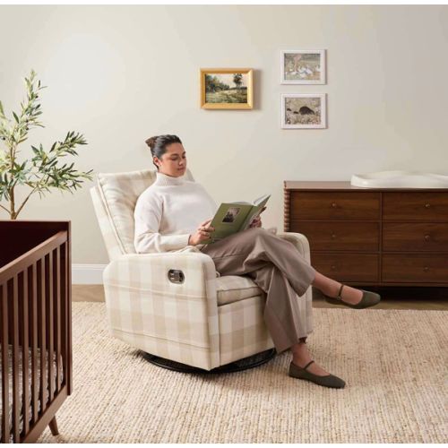 Penny Gingham Recliner And Swivel Chair - Cream