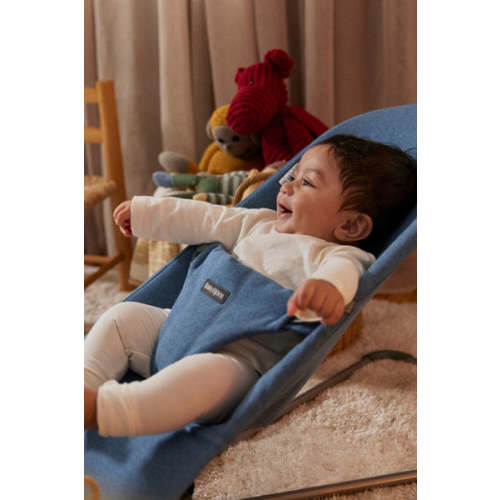 Bouncer Bliss in Woven Mélange Blue | Over The Moon
