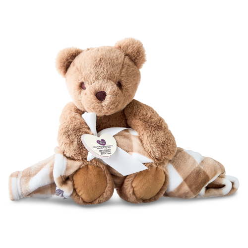 Parent's Choice Baby Blanket and Bear Plush Toy Set, Brown, 2 Pieces