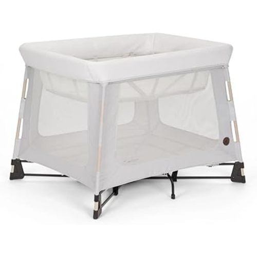 Maxi-COSI Swift Baby Playard with Mat, Baby Playpen, Play Yard with Bassinet, Portable Playpen for Babies and Toddlers, Onyx Sand