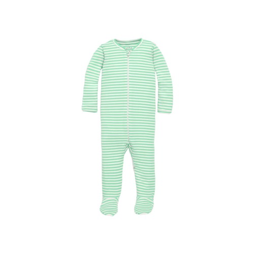 Baby Organic Zip Footie In Stripe