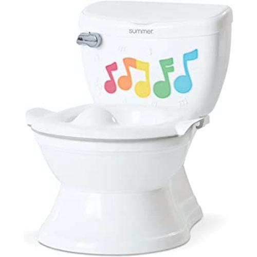 Summer My Size Potty Lights and Songs Transitions, White – Realistic Potty Training Toilet with Interactive Handle that Plays Music for Kids, Removable Potty Topper/Pot, Wipe Compartment, Splash Guard