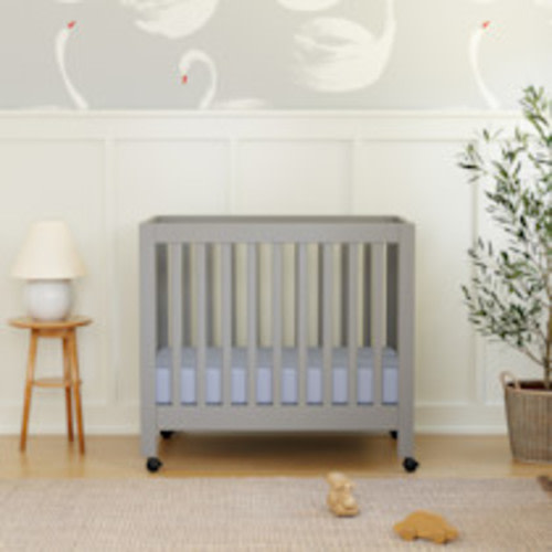 babyletto Origami Mini Crib - Grey