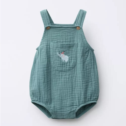 TEXTURED JUMPSUIT WITH ELEPHANT EMBROIDERY - Sea green | ZARA United States