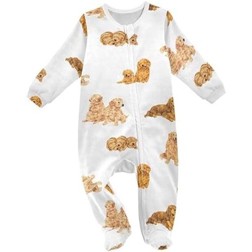 Baby Rompers, Baby Clothes, Cotton Outfits Jumpsuits, Infants, Dogs Pattern, 0-24 Months