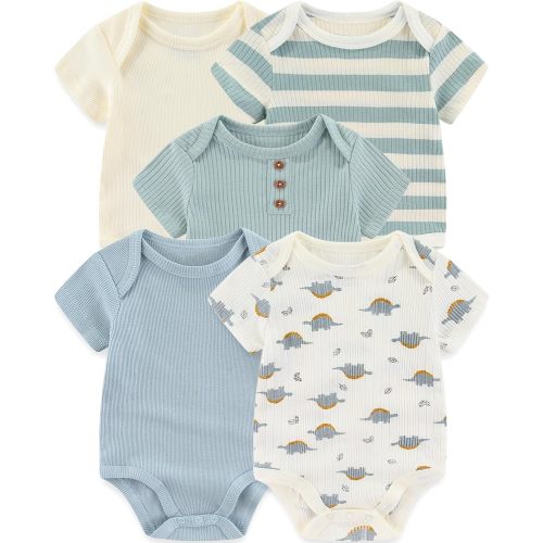 ZAVBABY Baby Boy Bodysuits Summer Newborn Girl Clothes Outfit Set 3-6 Month